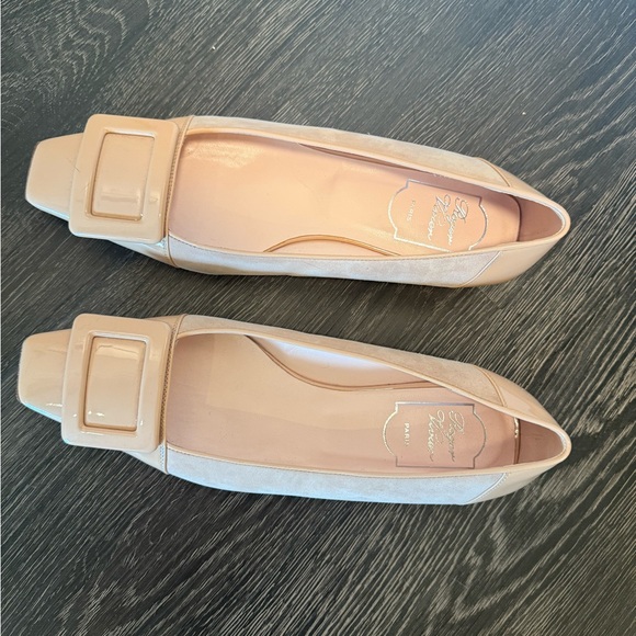 Roger Vivier Belle Vivier Nude Beige Flats 38.5 - Picture 1 of 4